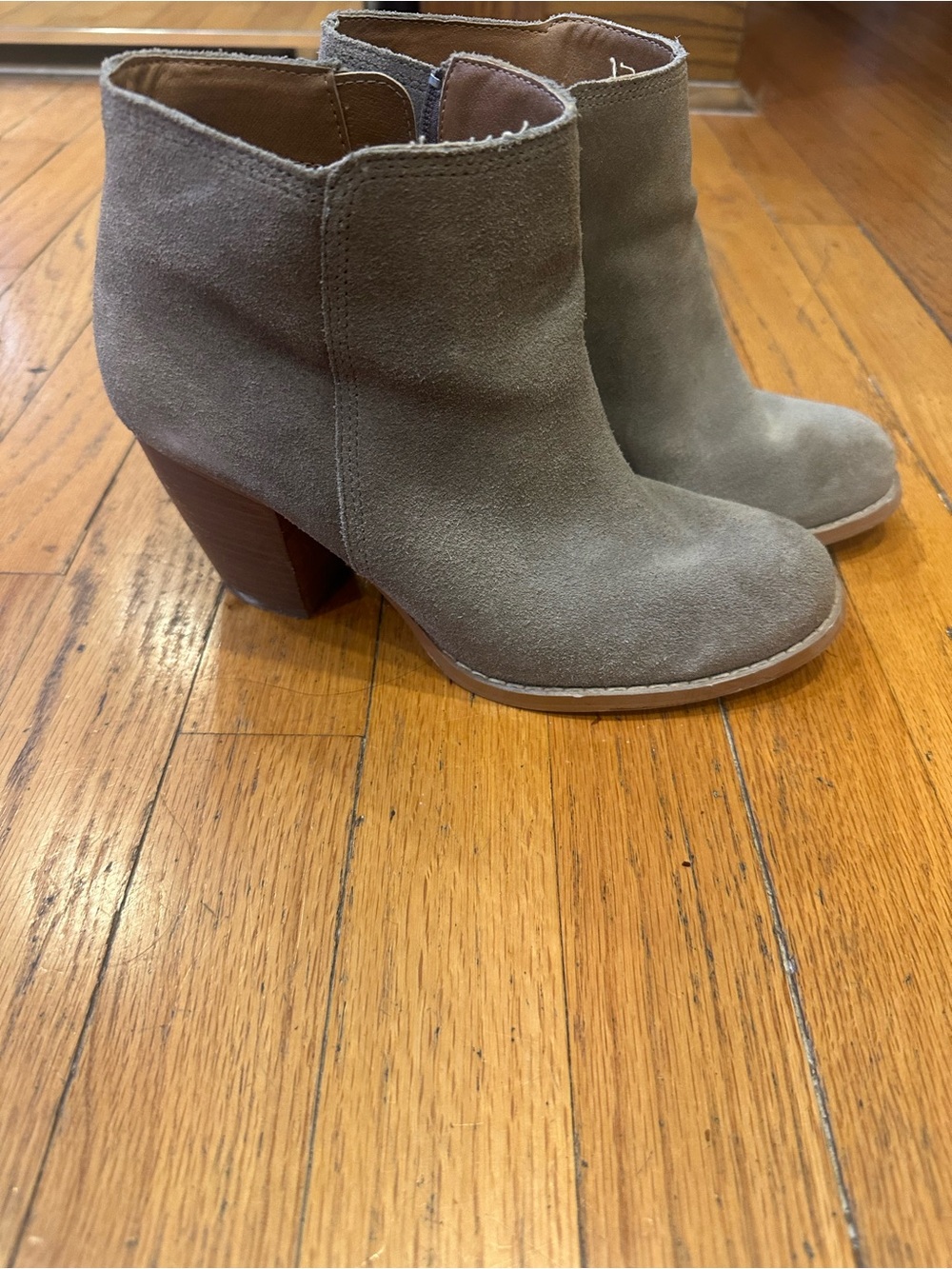 Seychelles Taupe Suede Ankle Booties